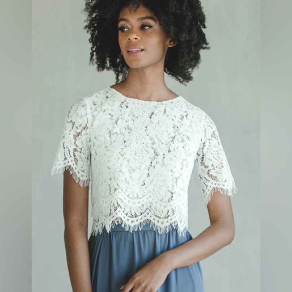 Space 46 white lace top